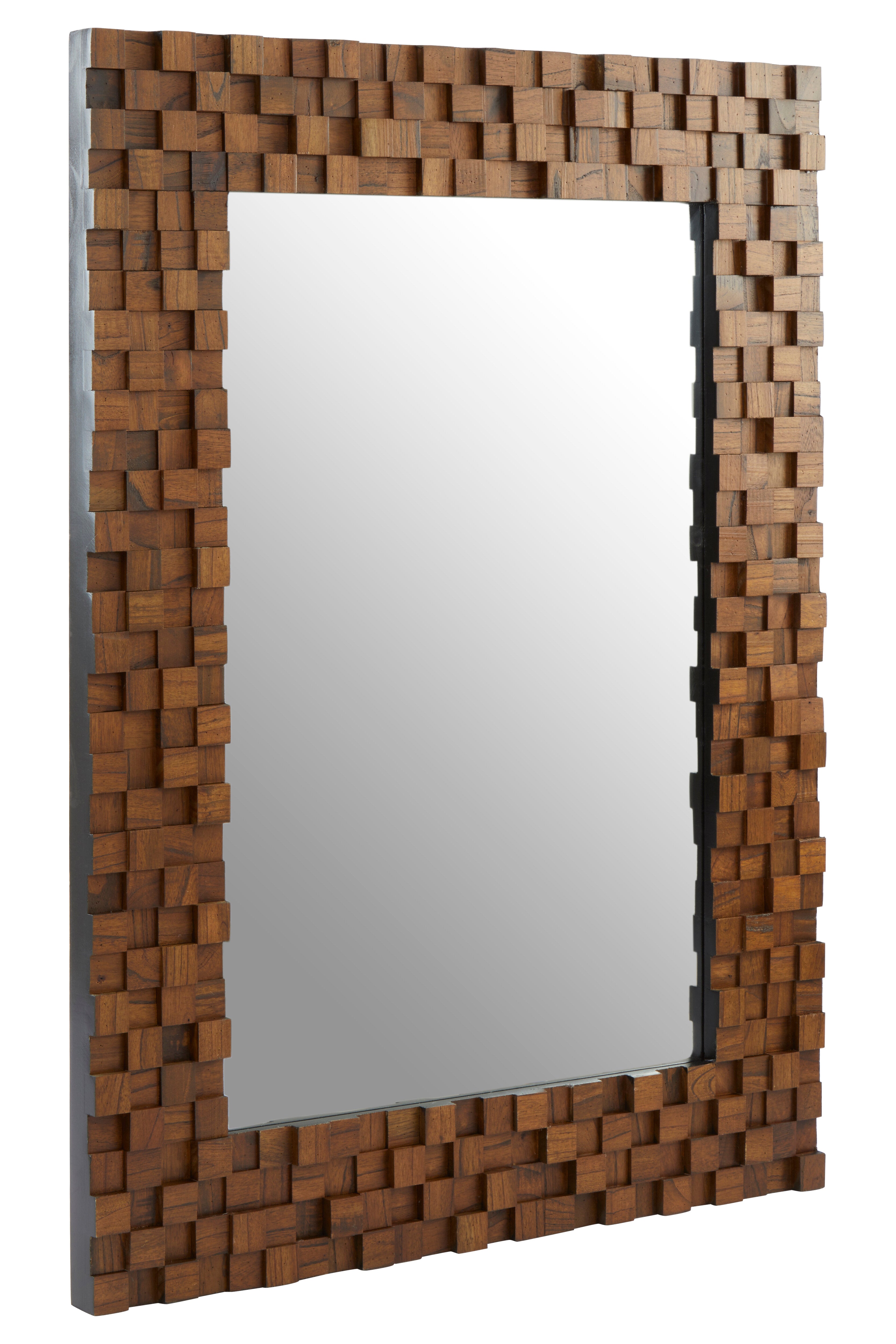 Hidcote Red Beach Wood 3D Wall Mirror